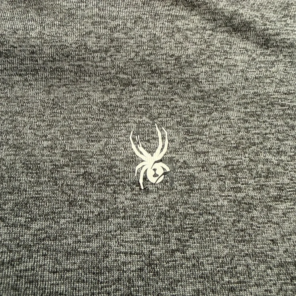Spyder Swim Mens Rash‎ Guard Long Sleeve Charcoal Gray Heather Surf Shirt Logo